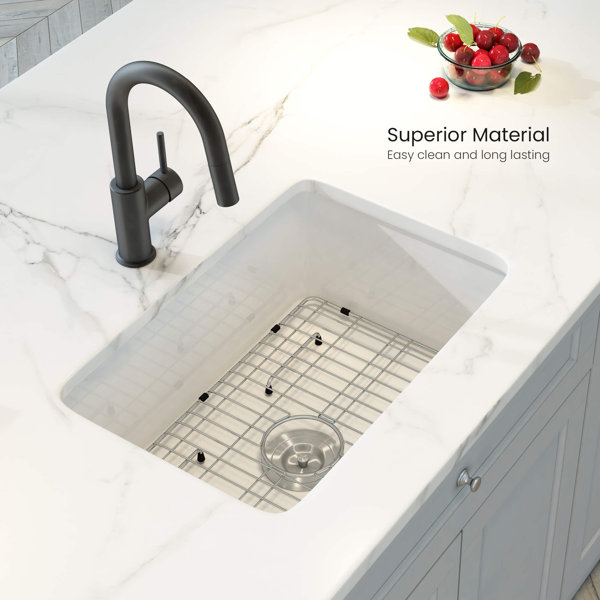 KIBI USA Landis 27" W Single Bowl Fireclay Undermount Kitchen Sink
